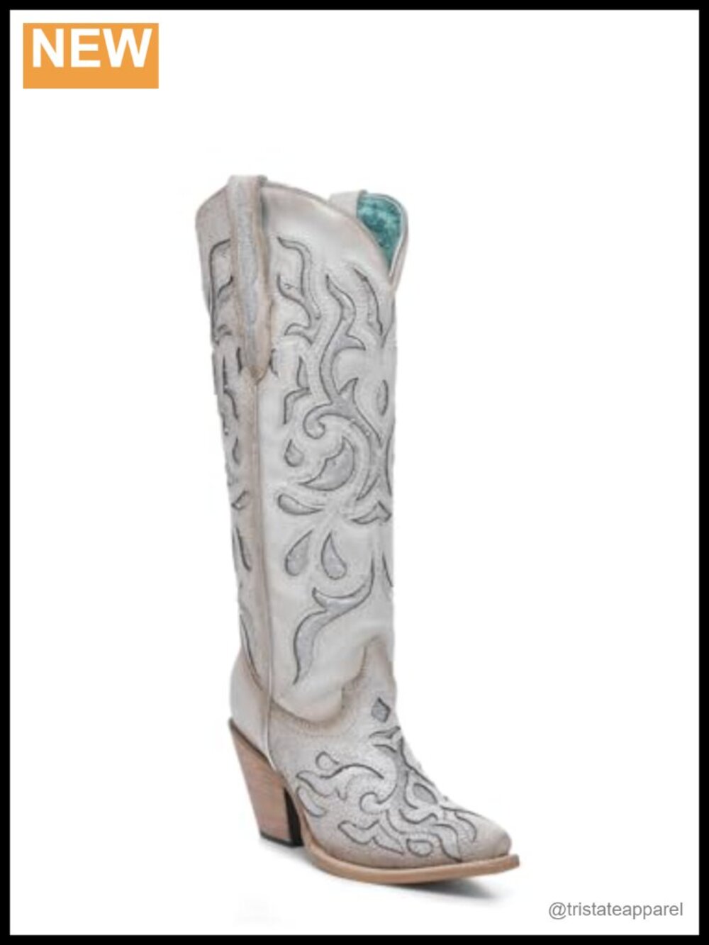 Knee High Leather Western Boots Pointed Toe Cuban Heel